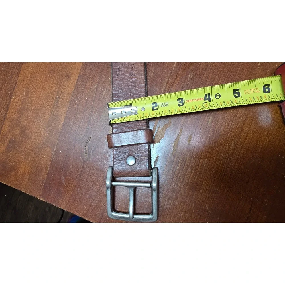 Unbranded Leather Belt Mens 42 Brown Casual Rugged Workwear Buckle